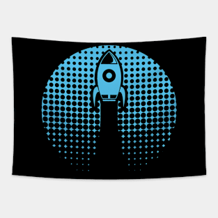 Space Rocket Halftone Tapestry