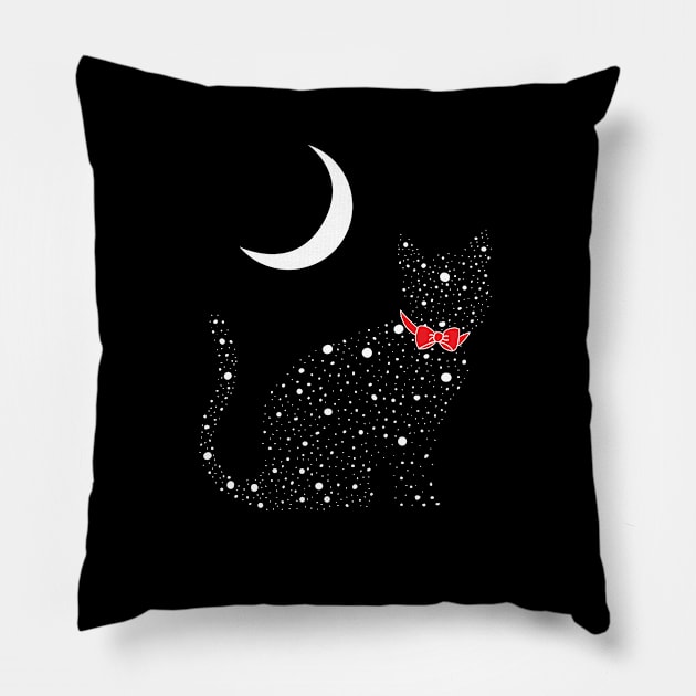 Cat under the moonlight Pillow by Emotions Capsule