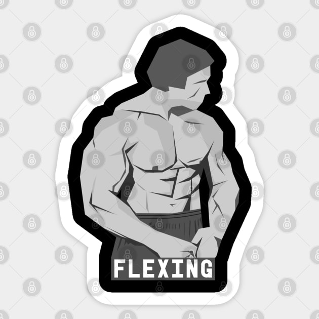 fitness flexing Sticker