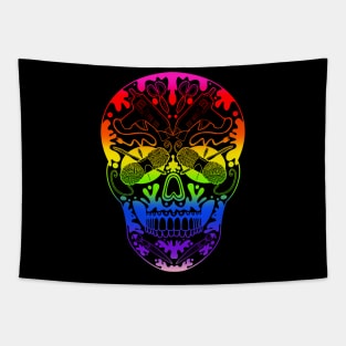 Rainbow Sugar Skull Art Supply Tapestry