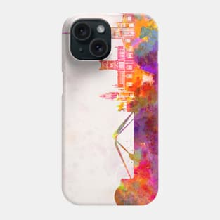 Coventry skyline in watercolor background Phone Case