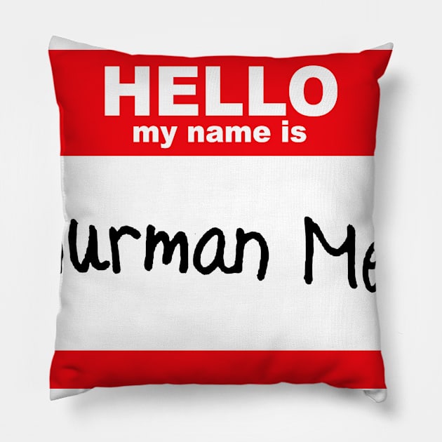 Thurman Nametag Pillow by geeklyshirts