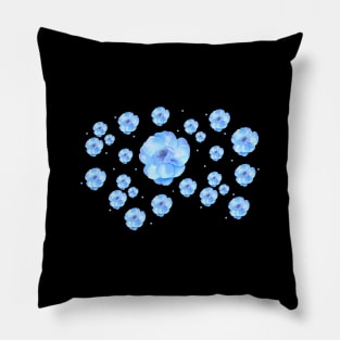 Blue Daisy Floral Patterns Cute Spring Blossoms Pillow