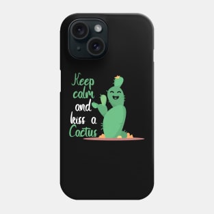 Cactus keep calm funny kiss Phone Case