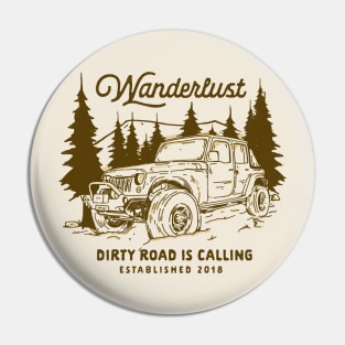 Wanderlust Jeep Pin