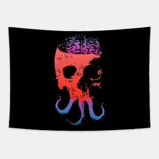 Scary Skull with Brain - Color Version 1 Tapestry