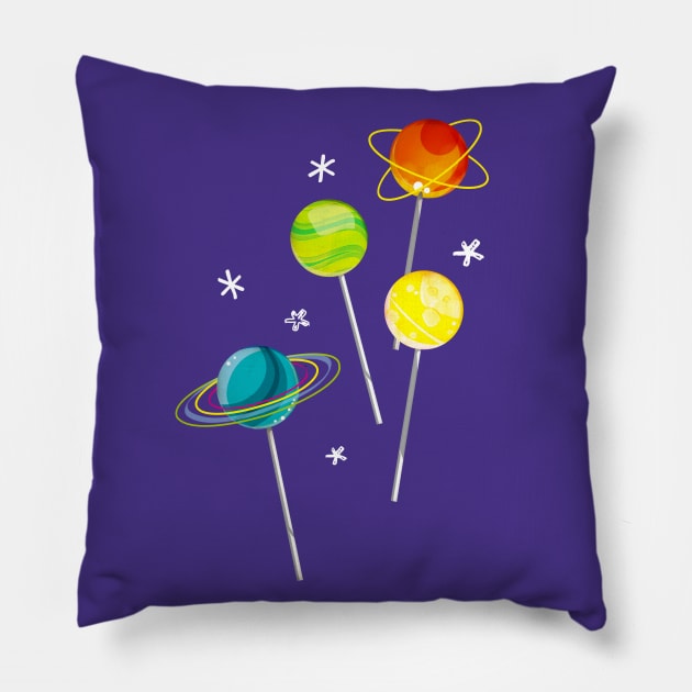 Candy Planets Pillow by masslos