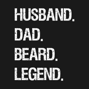 bearded husband dad beard legend vintag T-Shirt