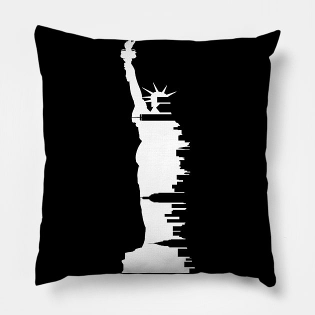 Statue of Liberty New York Skyline Pillow by LuisP96