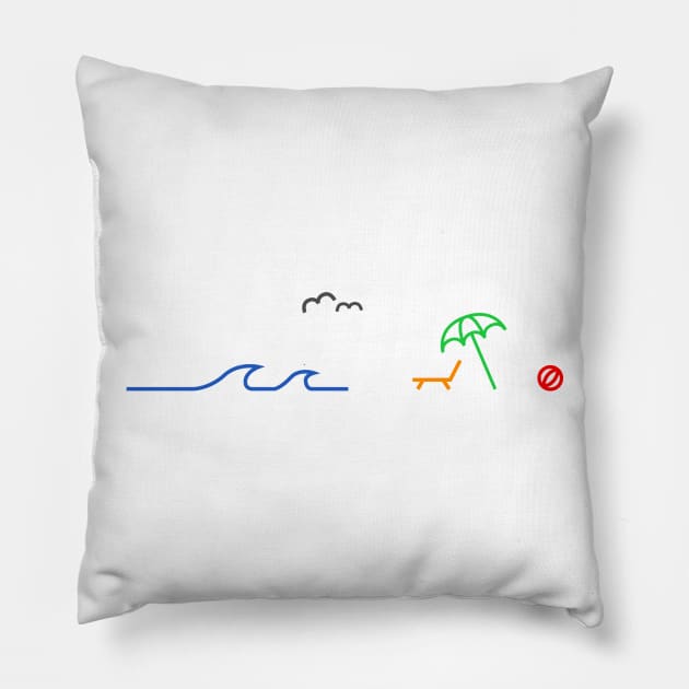 Summer Beach Scene Pillow by ragen150