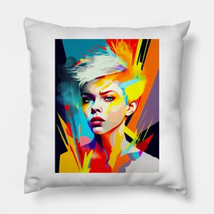 Modern woman in pop-art style portait Pillow