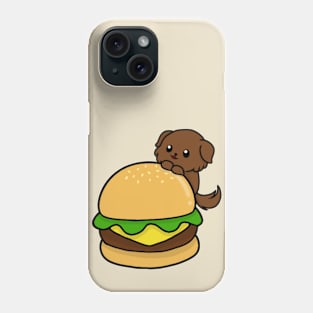 dog and burger chibi 3 Phone Case