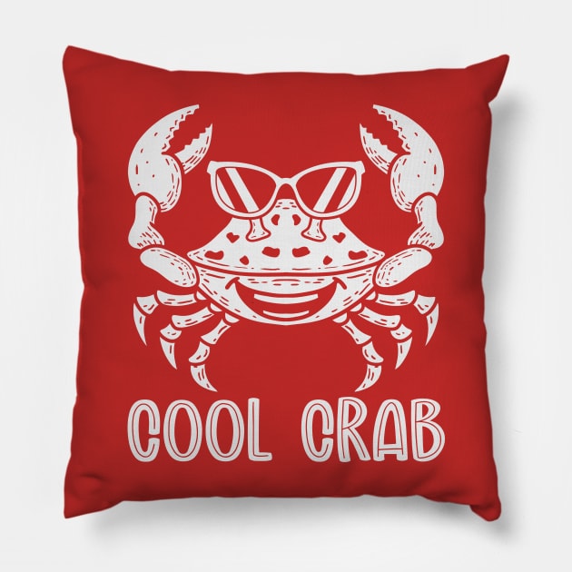 Cool Crab (Mono) Pillow by nickbeta