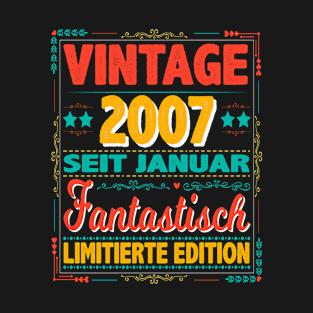 Januar 2007 Vintage Fantastisch 17 Jahren Mann Frau Geburtstag T-Shirt