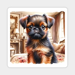 Watercolor Brussels Griffon Puppies - Cute Puppy Magnet