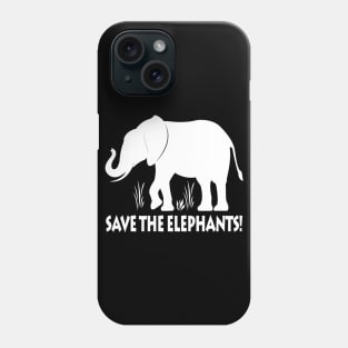 Save the Elephants in Silhouette Phone Case