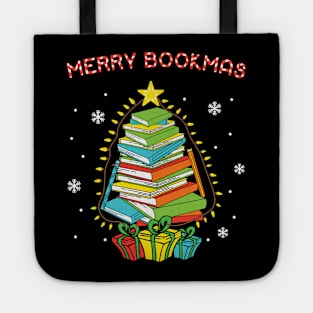 Merry bookmas book christmas tree Tote