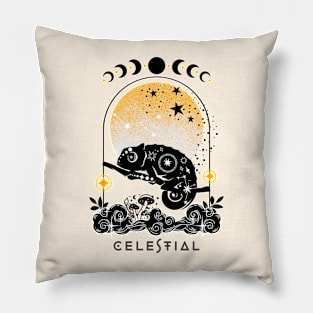 Celestial spirit animal Chameleon witch magic mushroom Pillow