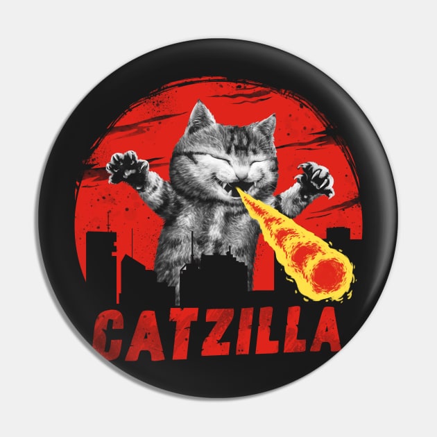 Catzilla Pin by Vincent Trinidad Art