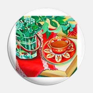 Red Teatime Pin