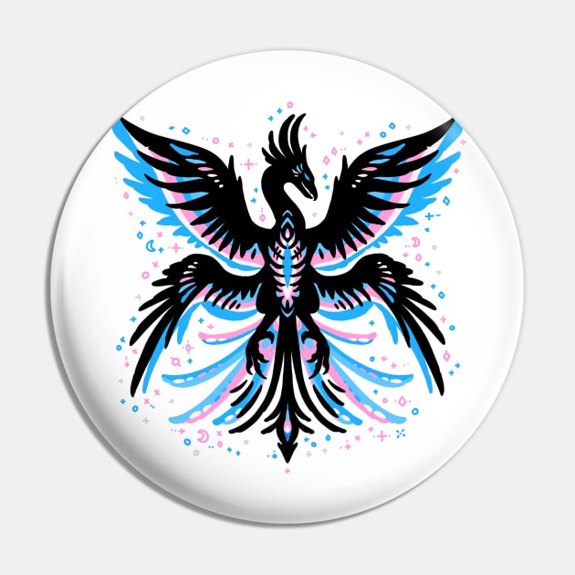 Trans Flag Phoenix Pin by Things By Diana