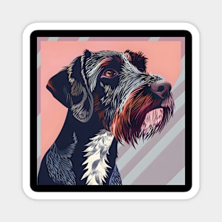 German Wirehaired Pointer in 70's Magnet