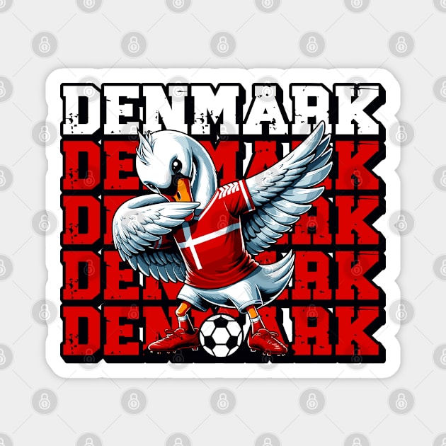 Denmark Team Pride Tee - Swan Soccer Star Magnet by Kicosh