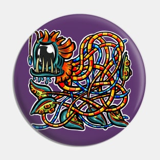 Cute Octopus Tentacle Logo Illustration Cartoon Character Pin