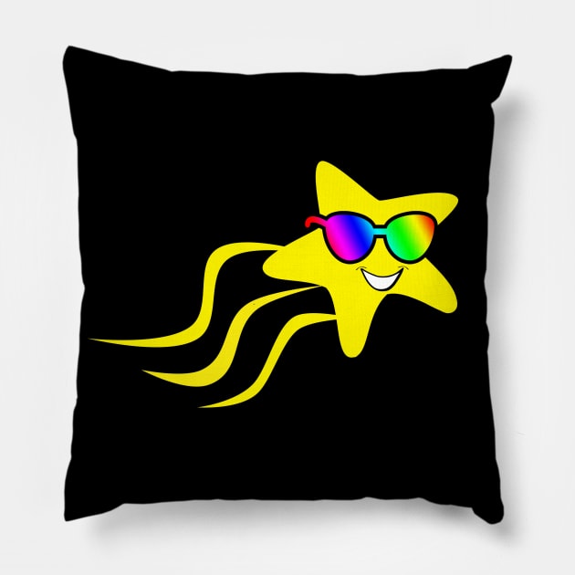 Cool Shooting Star Pillow by SandraKC