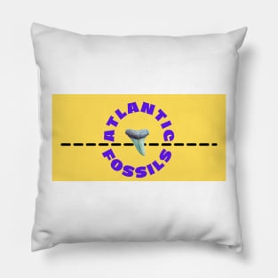 Yellow and Purple Nautical Light Blue Atlantic Fossils Shark Tooth Print Pillow