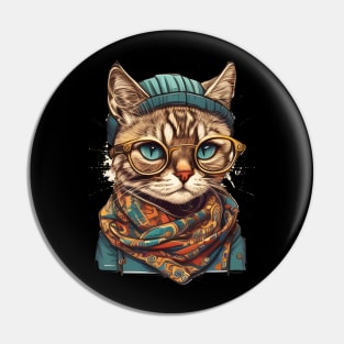 Cute Funny Boho Cat Mom - Cat Lover Pin