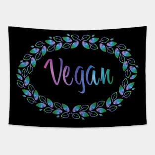 Vegan watercolour leaves Tapestry