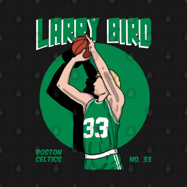 Larry Bird Comic Style Art by Luna Illustration