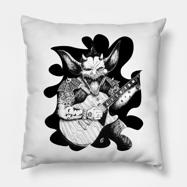 Rock Like a Demon Pillow by Artist Layne