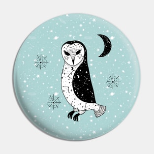 Cosmic Owl Print Pin