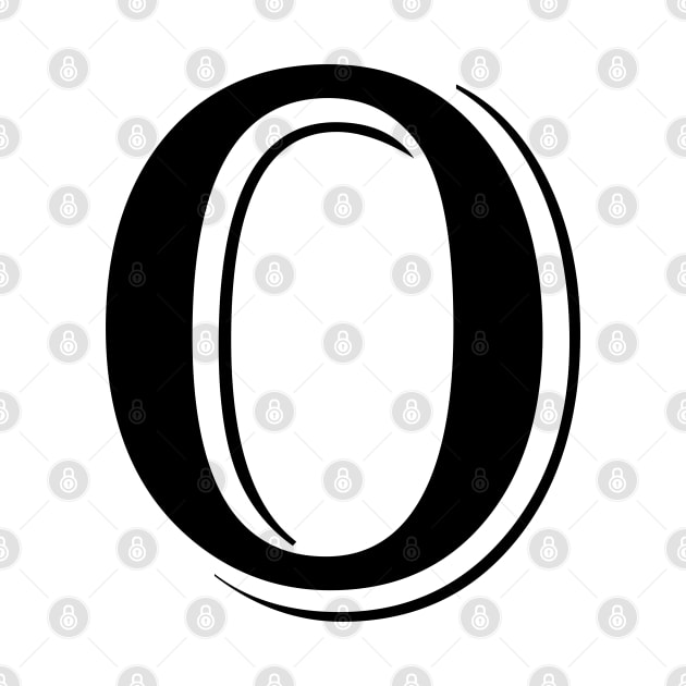 Black letter O in vintage style by Classical