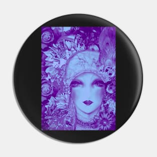 LAVENDER PURPLE ART DECO FLAPPER, COLLAGE POSTER PRINT Pin