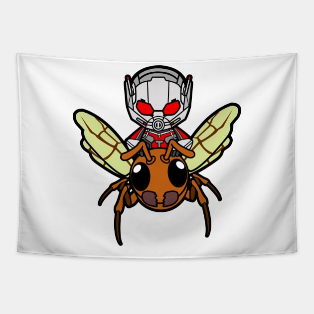 Antman riding Ant Tapestry by untitleddada