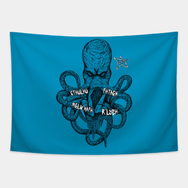 Cthulhu's Insanity: A H.P. Lovecraft inspired design of the Great Old One's Madness Tapestry by Holymayo Tee