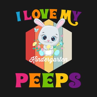 Funny I Love My Kindergarten Peeps teacher Easter Bunny Egg Classic T-Shirt