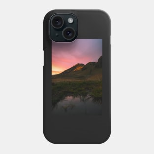 Magical Colorful Sunset in the Icelandic Mountains Phone Case