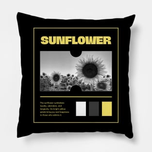 Sunflower - Loyalty And Adoration with Joy and Happiness Represents, Flower Collection Pillow