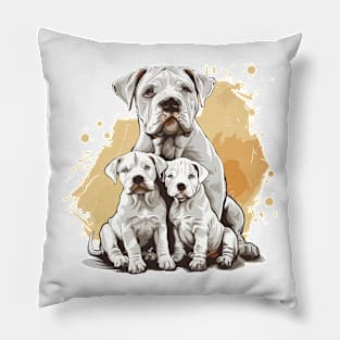 Dogo argentino with puppies Pillow