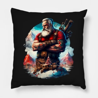 BADASS SANTA, Violent Night-inspired Christmas design Pillow