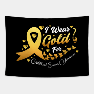 Hope For A Cure Childhood Cancer Awareness Support Childhood Cancer Warrior Gifts Tapestry