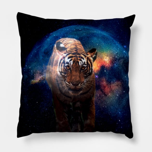 Tiger Power Animal Pillow by Bluepress