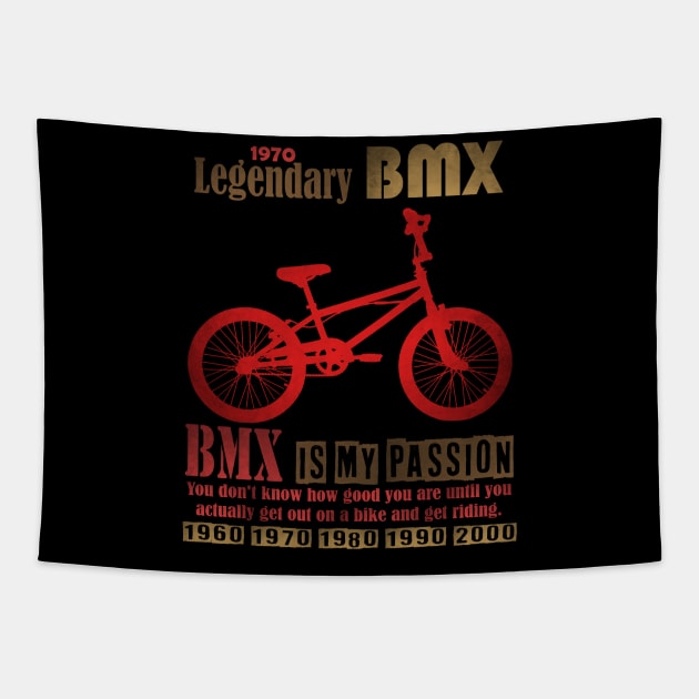 Legendary BMX T Shirt design freestyle BMX Legend Tapestry by Jakavonis