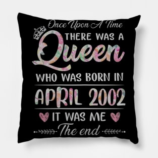 Girls 18th Birthday Queen April 2002 18 Years Old Pillow