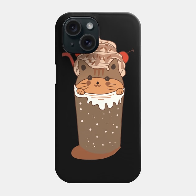 cat in a coffee cup Phone Case by meisanmui