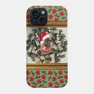 frame Boxer Dog santa claus advent Phone Case